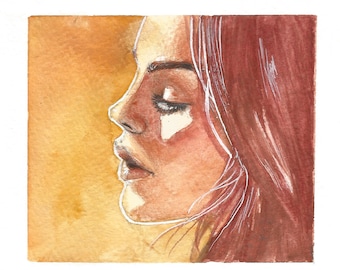 Close-up Mixed Media Portrait Print