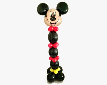 75" Mickey Mouse Balloon Column - DIY Balloon Kit - Disney Theme Birthday - Mickey Mouse Balloons - Disneyland Baby Shower