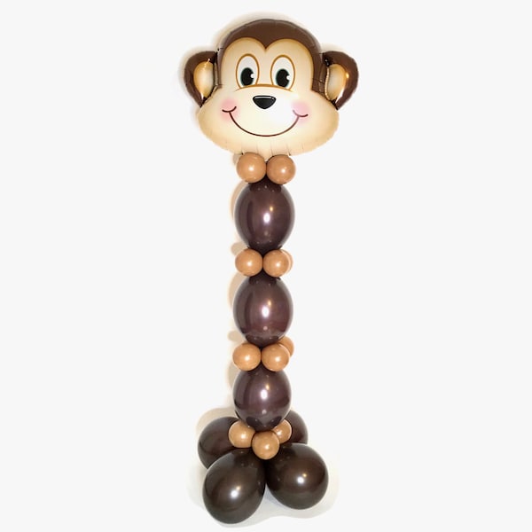 70" Tall Monkey Balloon Column - DIY Balloon Kit - Safari Balloons - Zoo Animal Party - Wild One Birthday - Jungle Baby Shower