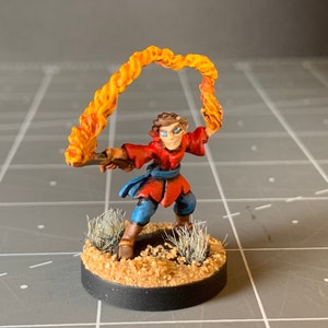 Gnome Sorcerer, Halfling Rogue, Bard, or Warlock Miniature (Red) - (Hand Painted Mini for Dungeons and Dragons, Pathfinder)