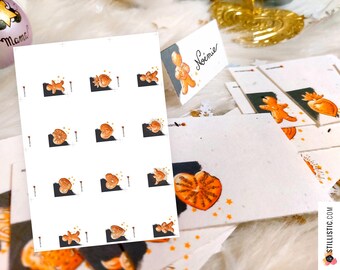 12 Digital Christmas Table Place Card Easels, Gingerbread and Heart-Shaped Votive Offerings to Download and Print