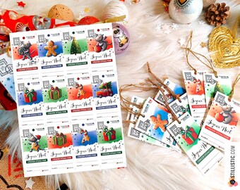 12 Digital Christmas Gift Tags with Mouse Design to Download and Print
