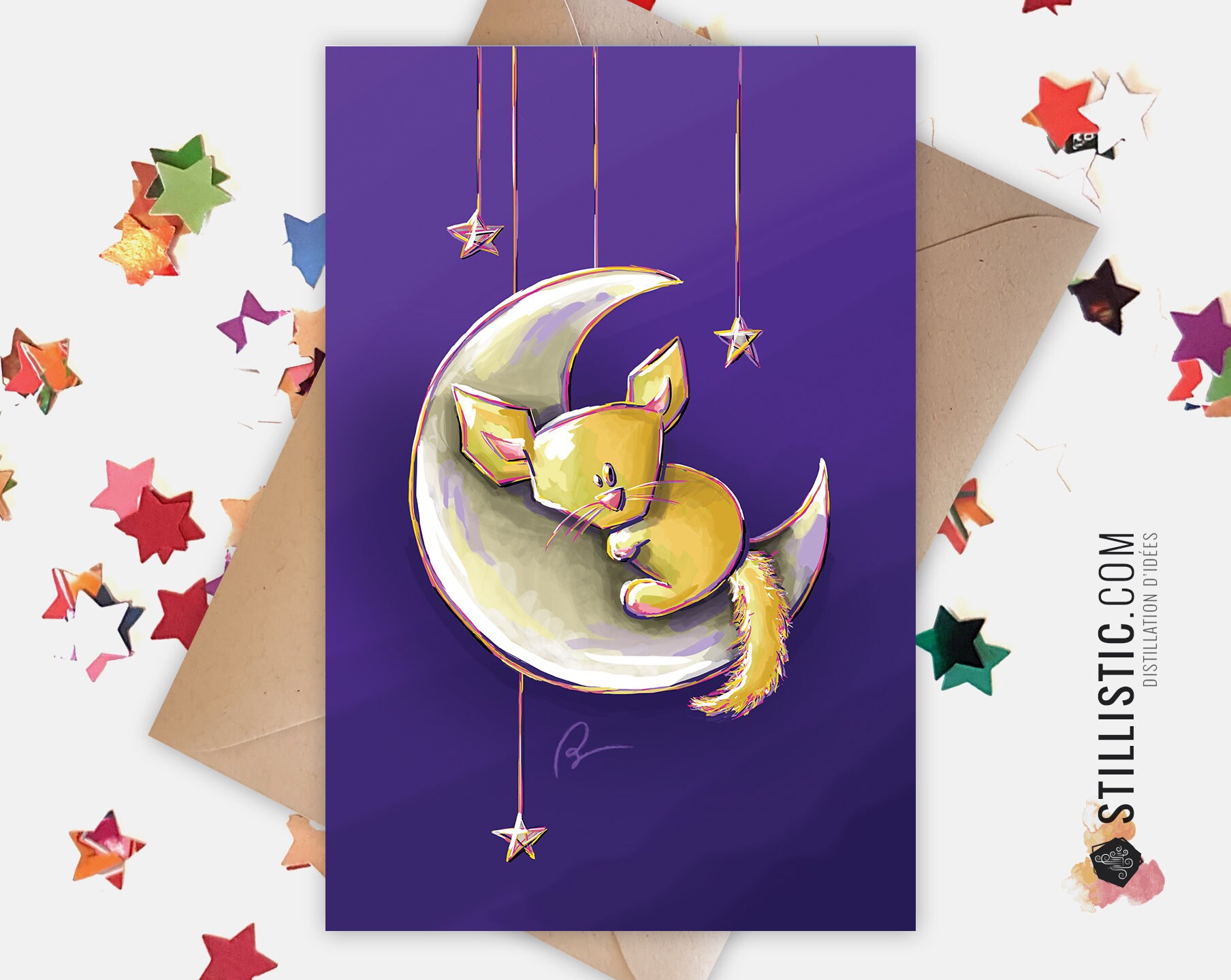 350g Paper Greeting Card With Fennec Original Illustration And Etsy