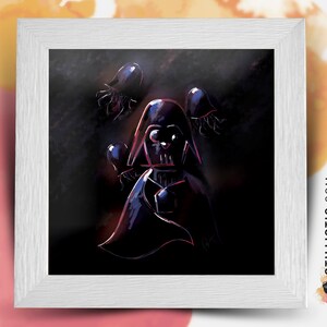 Square Frame With Illustration Master Yoda Candle Star Wars Etsy