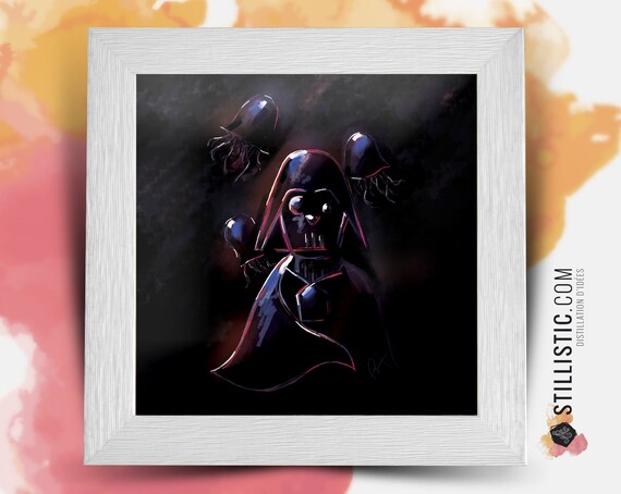 Square Frame With Illustration Darth Vader Jellyfish Star Wars Etsy