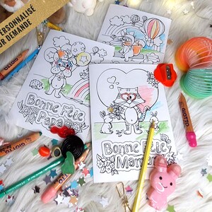 Carte joyeux anniversaire à imprimer et colorier pour enfants avec illustrations animaux image 4