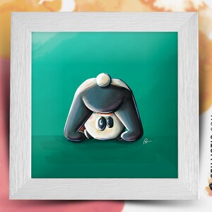 Square frame with Panda Illustration for Baby Child Room 25x25cm