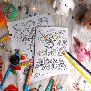 Carte merci maître à imprimer et colorier pour enfants avec illustrations animaux