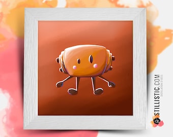 Square frame with Chocolatine illustration for children's room 25x25cm