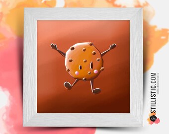 Square frame with Cookie Illustration for Children's Room 25x25cm