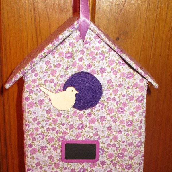 nichoir à oiseaux décoration chambre enfant bébé/ boîte aux lettres ou messages/ en tissus à personnaliser