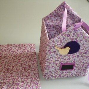 nichoir à oiseaux décoration chambre enfant bébé/ boîte aux lettres ou messages/ en tissus à personnaliser image 4