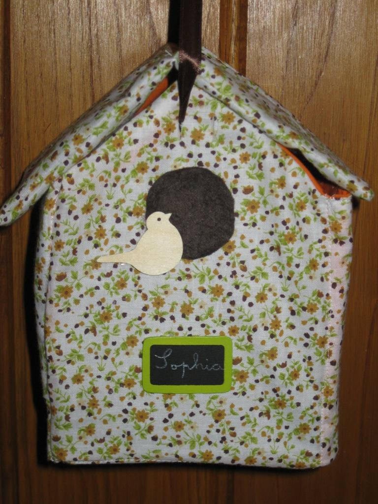Nichoir à Oiseaux Décoration Chambre Enfant Bébé/ Boîte Aux Lettres ou Messages/ en Tissus Personnal
