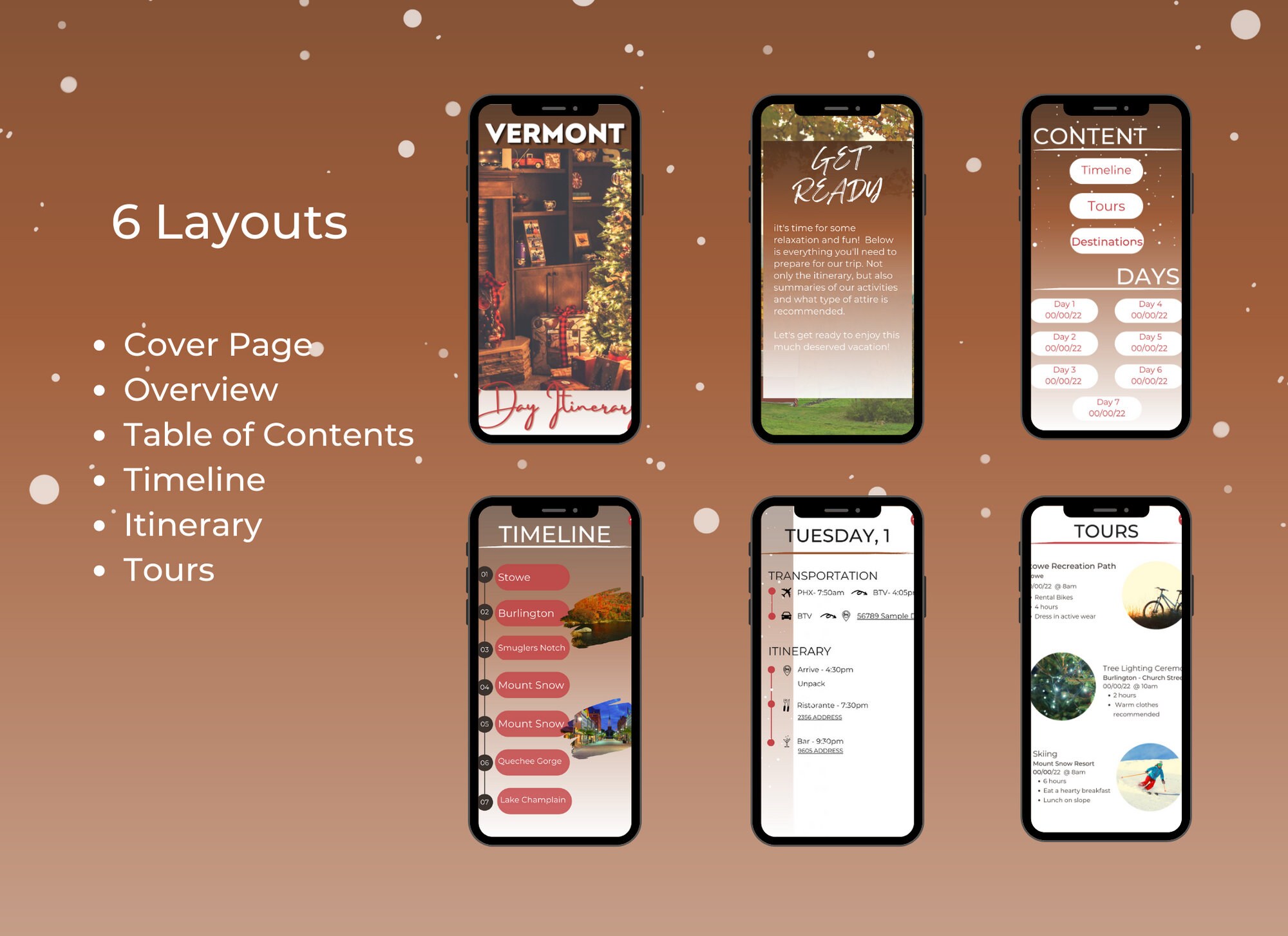 Holiday Mobile Travel Itinerary Template, Digital Trip Itinerary ...