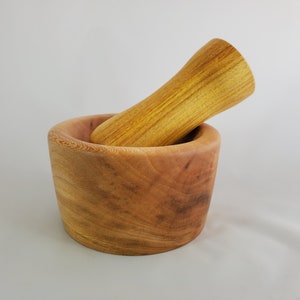 Handcrafted wooden Mortar and Pestle - Sycamore & Canarywood Unique kitchen décor cookware handmade #175