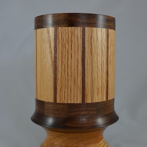 Black Walnut & Oak wooden vase -handcrafted segmented - flowers weeds decor - woodturned handmade