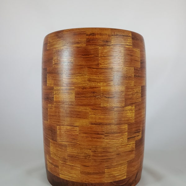 Segmented Jatoba (Brazilian Cherry) wooden Twig Vase  Utensil Holder, Vase, kitchen décor, weed pot, farmhouse, handmade woodturned #2218