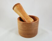 Handcrafted Cherry wooden Mortar Pestle set, Cherry wood mortar with a Cherry wooden pestle, Unique kitchen décor cookware handmade 21-27
