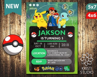 Pokemon Girl Invite Etsy