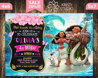 Moana Invitation - Moana Girl Invitation - Moana Girl Birthday - Moana Birthday Invitation - Moana Girl Party - Moana Printable