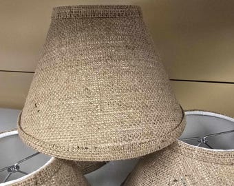4 X 9 X 6 Burlap lampshade to fit on a regular shaped light bulb