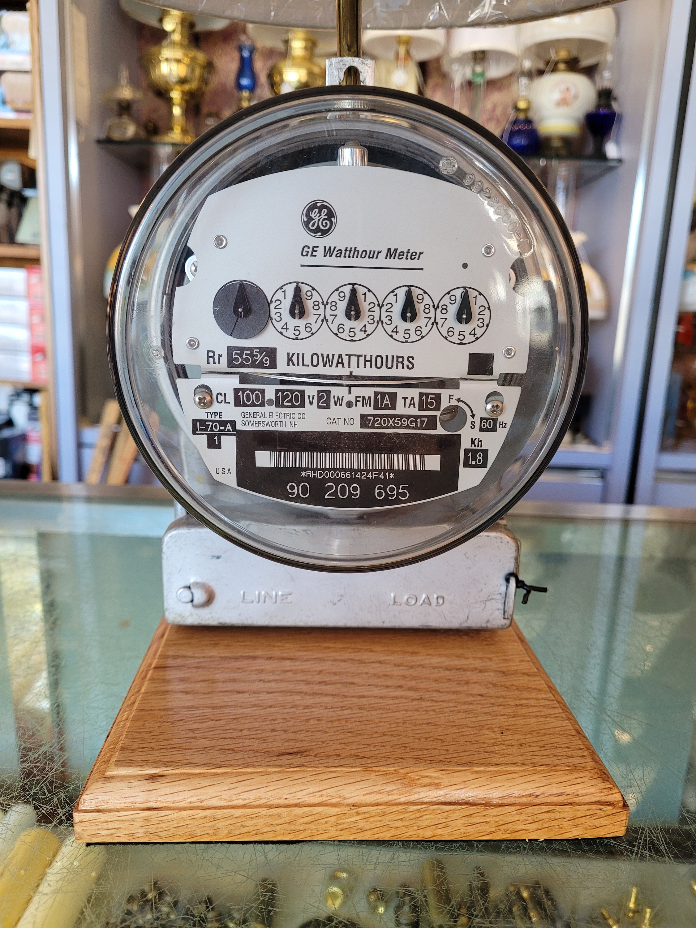 Custom Vintage GE Electric Meter Lamp on Oak Base Etsy