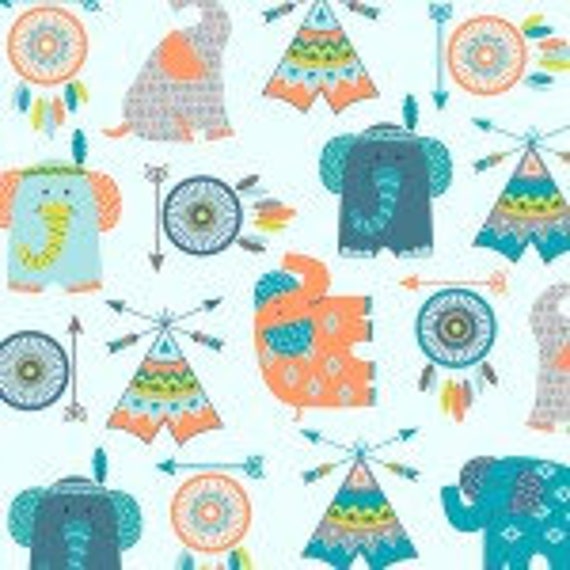 Boho Baby Boy Collection Blue Tossed Animals