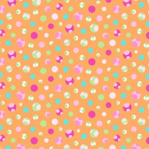 Girly-O-Saurus Orange Spotted Dots Fabric