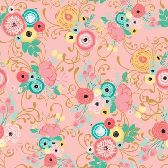 Just Sayin Riley Blake Pink Floral Swirl