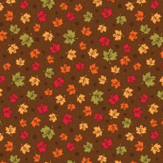 Brown Maple Leaves yardage
