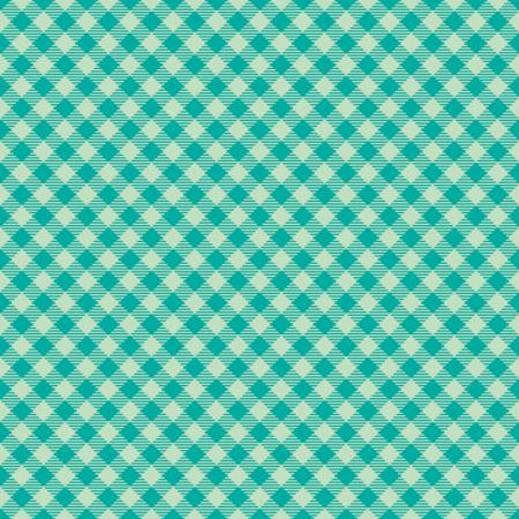 Teal green diagonal check print