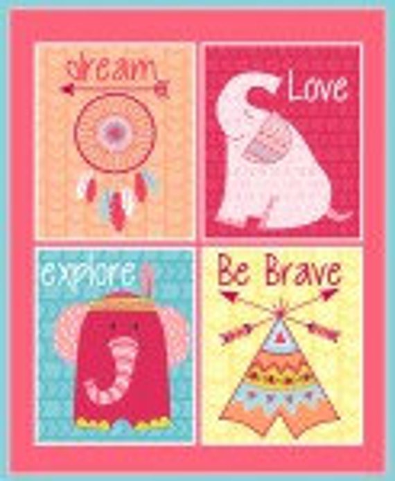 Boho Baby Girl Collection Pink Panel