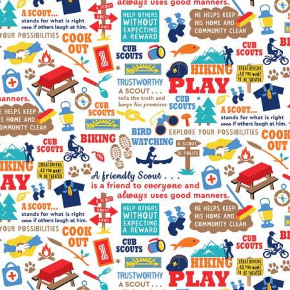 Cub Scouts White Print