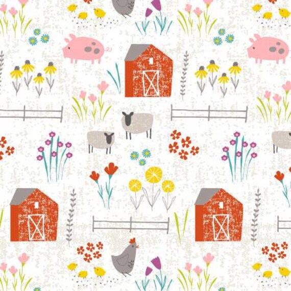 Wildflower Farm with barn, farm animals and wildflowers