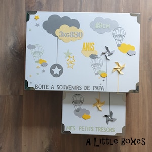 Hot air balloon theme birth memory box