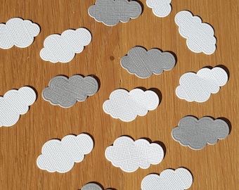 Lot de 100 confettis de table, en forme de nuage.