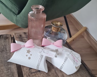 White and pink candy box, polka dots