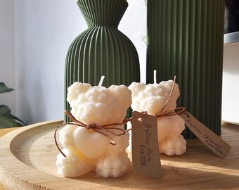 Teddy bear candles, christening gift