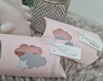 Pastel pink, cloud and pearly gray candy box