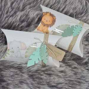 Boite à dragées jungle , bébés animaux