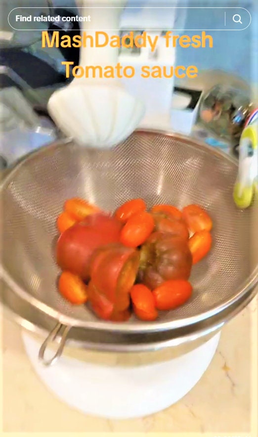 The Kitchen Aid Fruit & Vegetable Strainer!  Still going! 😂. I'm  determined to finish my Tomato Basil Soup before the sun goes down! I  thought you might like to see the