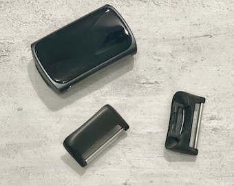Fitbit Charge 6 Connectors Black Stainless Steel DIY Bracelet Adapters