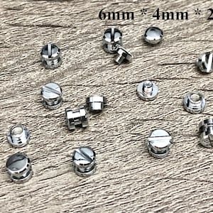 High Quality Binding Chicago Screw Rivets Sets of Male Female Silver Color Metal Screw Rivets DIY Jewelry Making Supply 6mm*4mm*2mm