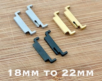 18mm to 22mm Watch Band Adapters, Stainless Steel Quick Release Connectors