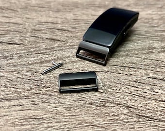 Adaptadores de acero inoxidable negros para Fitbit Inspire: conectores de pulsera DIY