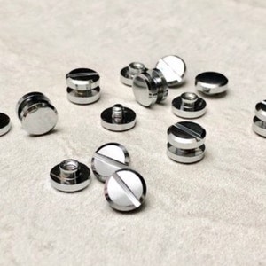 Set di 24 viti Chicago di alta qualità, maschio e femmina, colore argento, rivetti in metallo, fornitura per la creazione di gioielli fai da te.