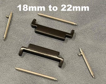18 mmから22 mmへのコンバータコネクタウォッチストラップアダプターブラックブラッシュステンレススチール