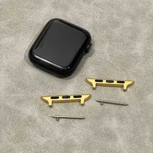 Set 2 Pcs Connectors for Apple Watch All Series Gold, Silver, Rose Gold Attachments  Parts 38mm 40mm 41mm 42mm 44mm 45mm 46mm 49mm ULTRA 2
