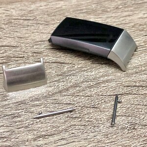 Set 2 Pcs Connectors for Fitbit Alta HR Shiny Silver Replacement Attachment Parts for Fitbit Alta HR Band DIY Fitbit Alta Bracelet Supply