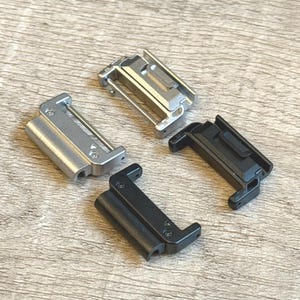 Garmin Watch Quick Fit 20mm Adapters: DIY Strap Band Connectors - Silver, Black - 20mm Pins